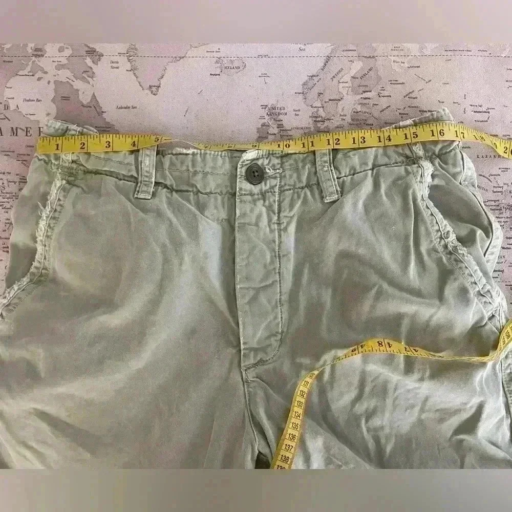 Abercrombie & Fitch Y2K Canvas Shorts Size 33 Buttonfly - Picture 5 of 9